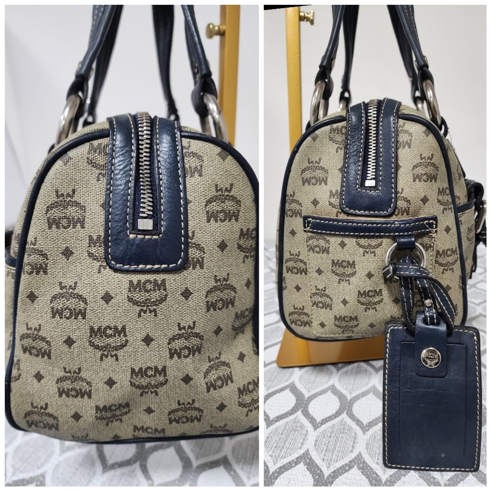 MCM PVC Leather Pocket Shoulder Bag Black/Gray - Picture 8 of 14